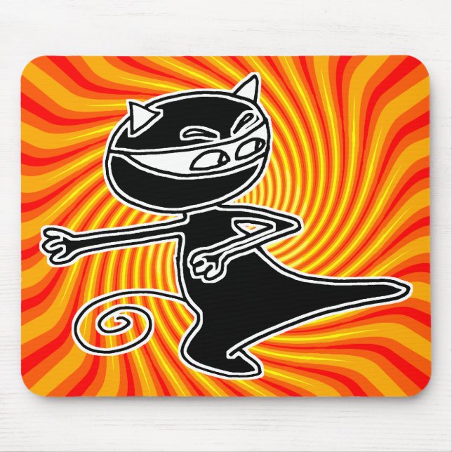 Gato Firekick Mousepad de Ninja (Frente)