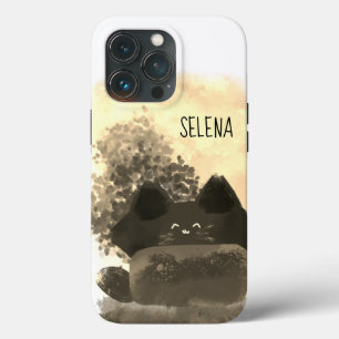 Gato Fluffy Dourado e Negro