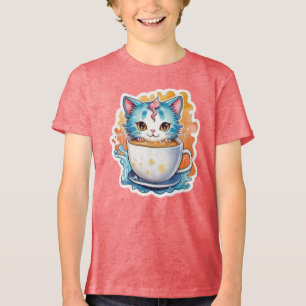 Gato Fofo Com Caneca De Café Design De Desenho-946