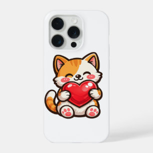 Gato Fofo Coração – Gato Kawaii Abraçando Coração