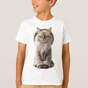Gato Fofo de Suéter Meditando Crianças