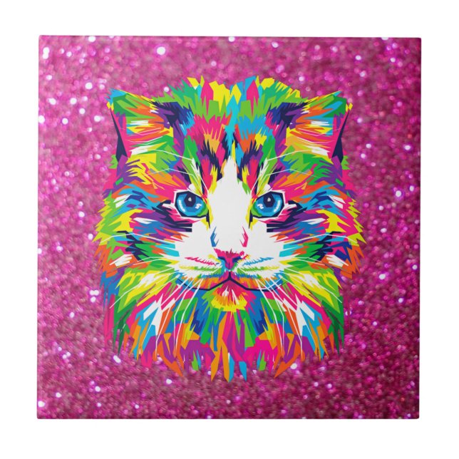 Gato fofo e colorido, (Frente)