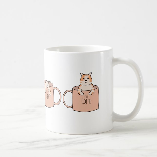 Gato Fofo em uma Caneca de Café | Presente para Am (Direita)