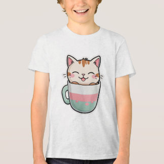 Gato Fofo em Xícara de Chá Gato Kawaii Amante de C