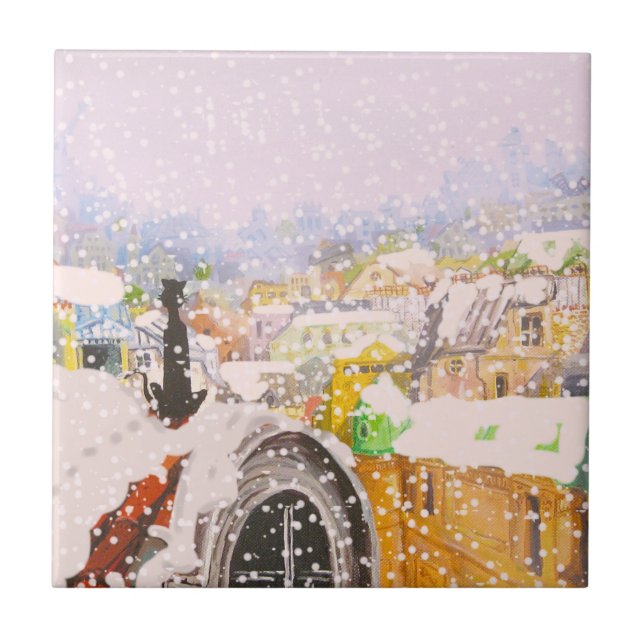 Gato francês no telhado (Frente)