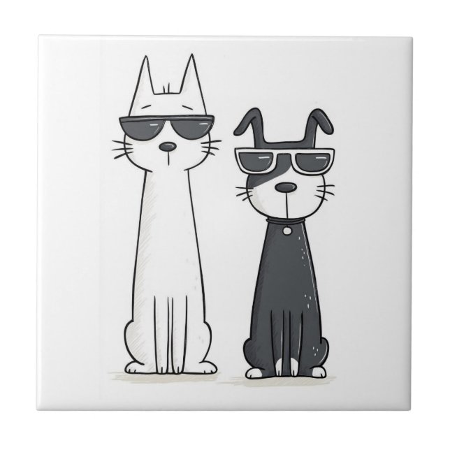 Gato Gatinho de Azulejo Cerâmico (Frente)