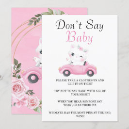 Gato Gato Bonito Vintage Carro Rosa Não Diga Cartõ