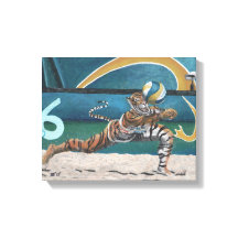 Gato Guerreiro Praia Fantasy Canvas Impressão