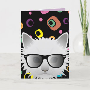 GATO hipster COM ÓCULOS-SOL ENGRAÇADOS CARTÕES