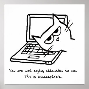 Gato Irritado Exige Atenção - Poster de Gato Engra