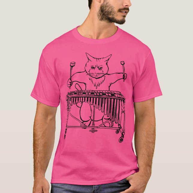 Gato Jogando Vibraphone T Camisa Jazz Marimba (Frente)