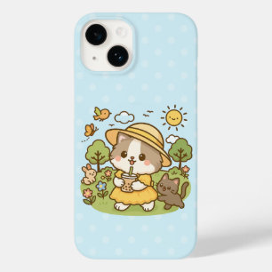 Gato Kawaii Bonito Bolha Chá Crianças Meninas Cria