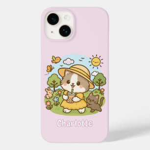 Gato Kawaii Bonito Bolha Chá Crianças Meninas Cria