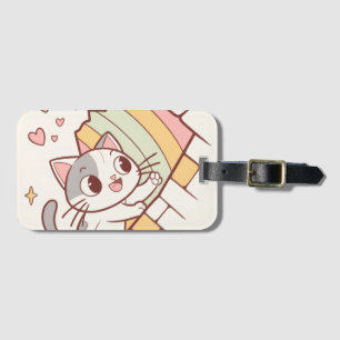 Gato Kawaii Explodindo através de Etiquetas de Bag