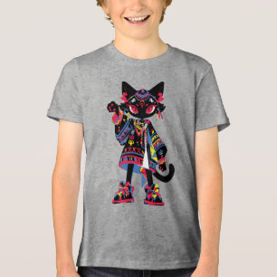 Gato Kawaii Místico - Teto Espírito Tribal Colorid
