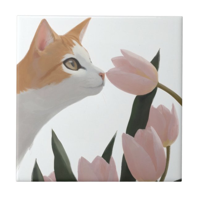 Gato Laranja Doce Tema de Primavera (Frente)