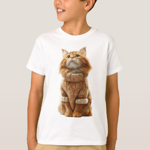 Gato Laranja Gengibre Fofo de Suéter de Tricô Infa