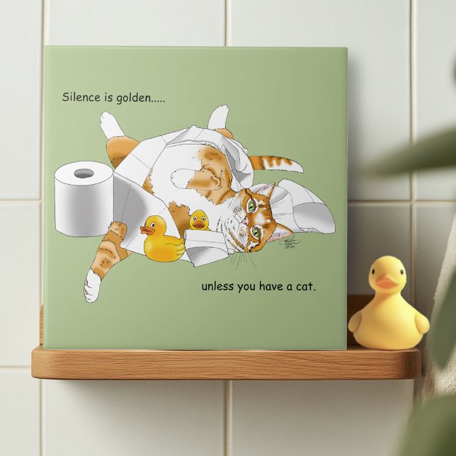 Gato Laranja Gengibre Papel Higiênico Verde Divert (Criador carregado)