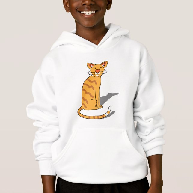 Gato laranja musculoso moletom (Frente)