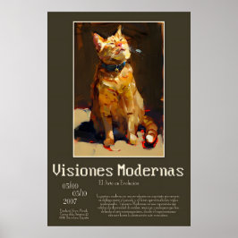 Gato Laranja Tabby Arte Impressão Expressionista A