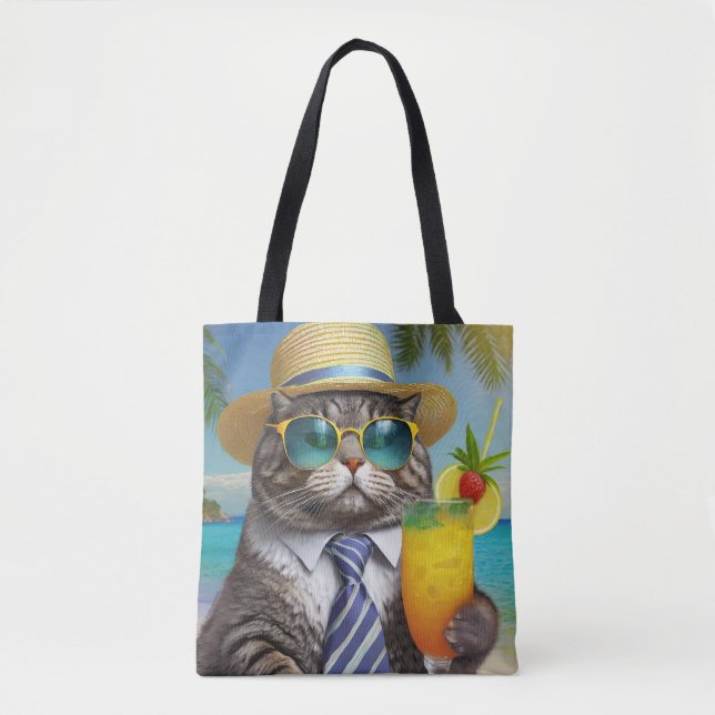 Gato Legal Tropical - Saco de Tote Vibes da Ilha (Frente)