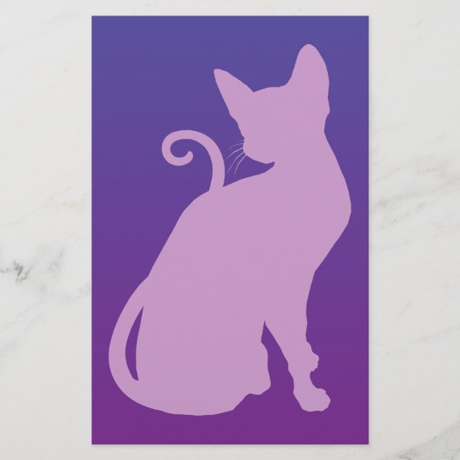 Gato Lilás sobre Roxo (Frente)