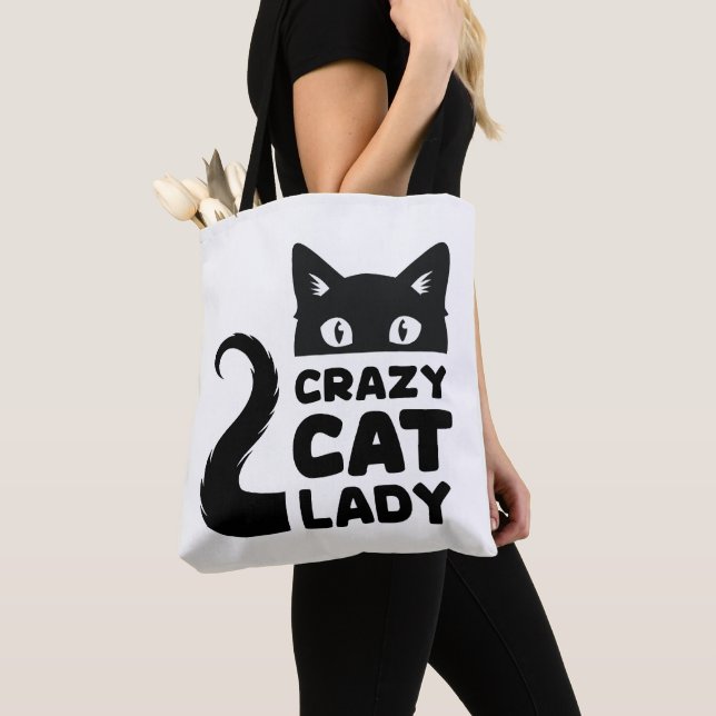 Gato Louco Dama de Tote Bag (Close Up)