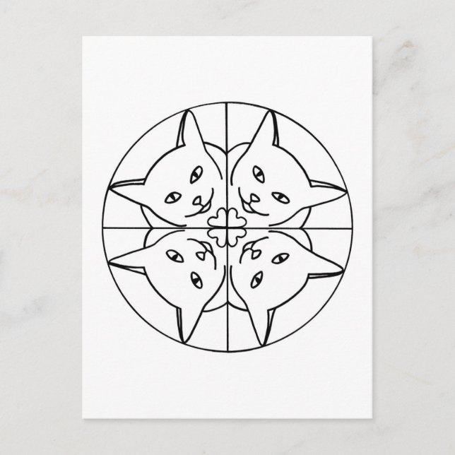 Gato Lover Caleidoscópio Gatos Cardíacos Cartões P (Frente)