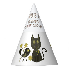 GATO MÃE & GATO BEBÊ CHAPÉU PARA FESTA DE ANO NOV