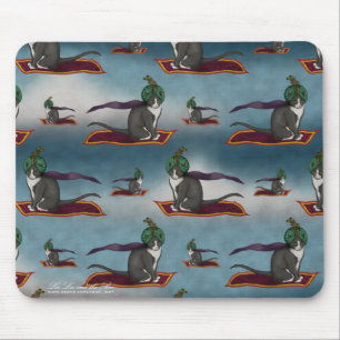 Gato mágico do tapete, mousepad modelado