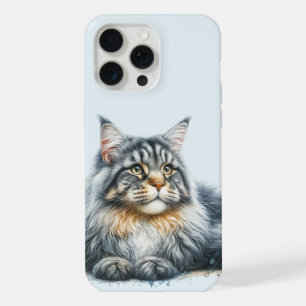 Gato Maine Coon em Aquarela