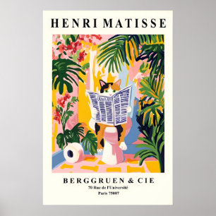Gato Malhado Engraçado Impressão - Estilo Matisse