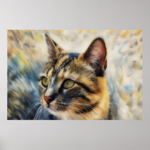 Gato Malhado Poster de Arte Gato Amante