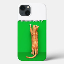 Gato marrom-vermelho rasga estojo de iPhone Case-M