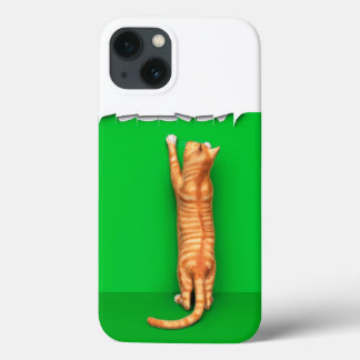 Gato marrom-vermelho rasga estojo de iPhone Case-M