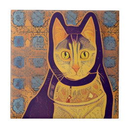 Gato marroquino, mosaico, abstrato, vozes quentes