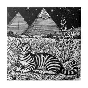 Gato Mau Egípcio Sob as Pirâmides