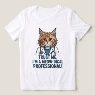 Gato Médico Engraçado Ilustração de Humor Médico