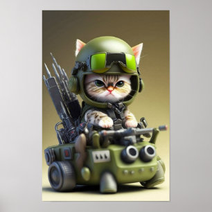 Gato Militar de poster Art