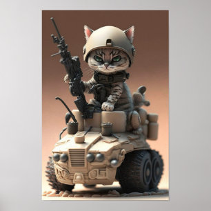 Gato Militar de poster Art