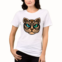 Gato Místico Olhos para o Tee Art feminino