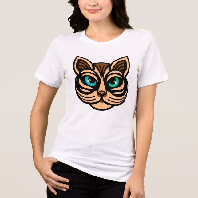 Gato Místico Olhos para o Tee Art feminino (Frente)