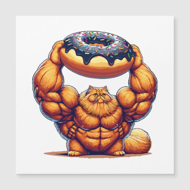 Gato Musculoso Levantando Donut (Frente)