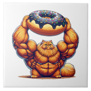 Gato Musculoso Levantando Donut