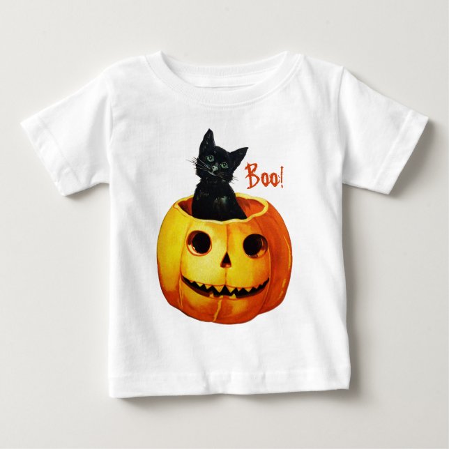 Gato na Camisa de Bebê do Pumpkin Halloween (Frente)