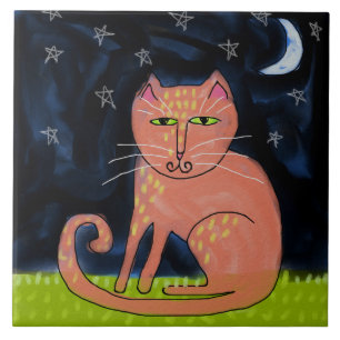 Gato na pintura de Abstrato à Lua