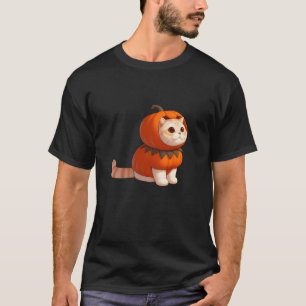 Gato na roupa de abóbora para camisa do Dia das Br