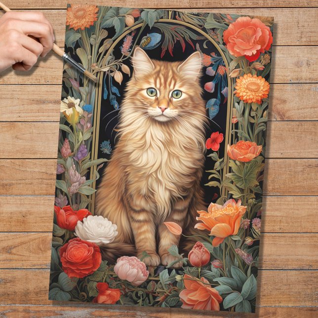 Gato na tapeçaria 1 Papel de Decoupage (Criador carregado)