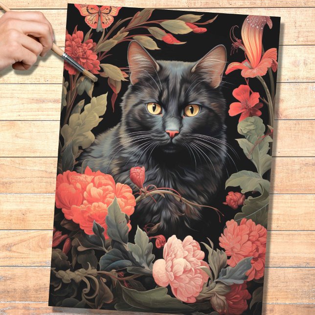 Gato na tapeçaria 3 Papel de Decoupage (Criador carregado)