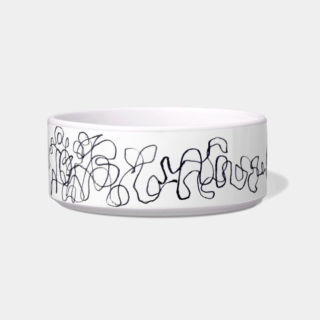 Gato na tigela de comida de lã (Frente)